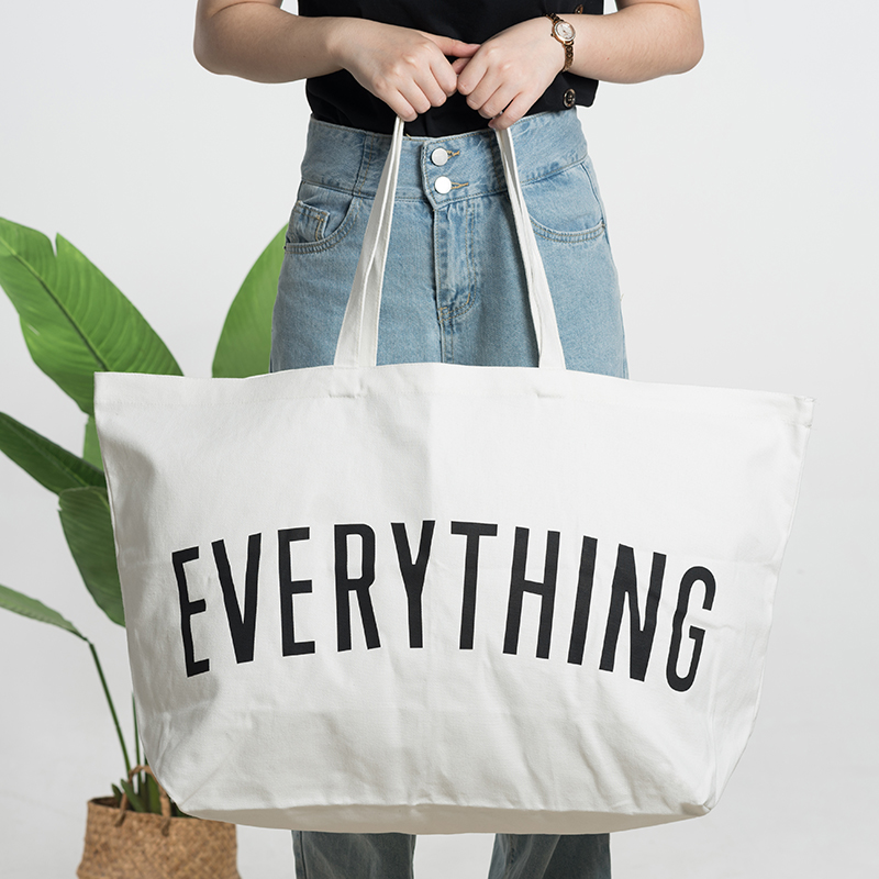 Everything oversized  cotton grocery boat bag extra large plain canvas tote bag 